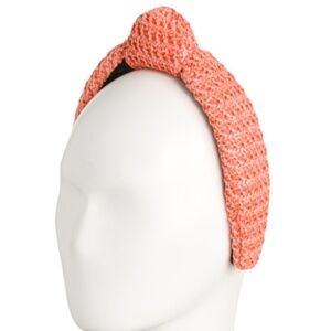 NWT LELE SADOUGHI Coral Raffia Knotted Headband